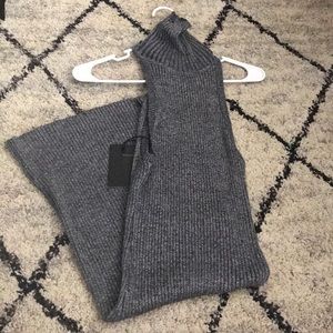 Mid calf open back dress